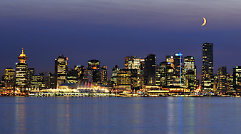 Ночной город, Ванкувер. (Код изображения:02004)