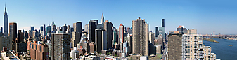 Широкоформатная панорама Нью-Йорка. (Код изображения: 02094)