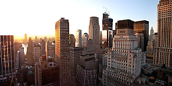 Нью-Йорк встречает рассвет. (Код изображения: 02114)