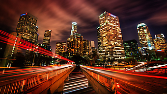 Ночь в Лос-Анджелесе. (Код изображения: 02266)