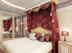 Спальня в восточном стиле притягивает взор своей загадочностью и необыкновенностью