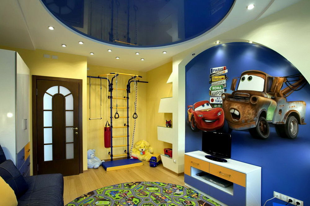 Натяжной потолок в детской комнате мальчика
