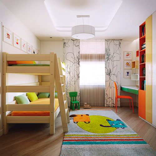 как интересно раставить мебель в детской комнате 6