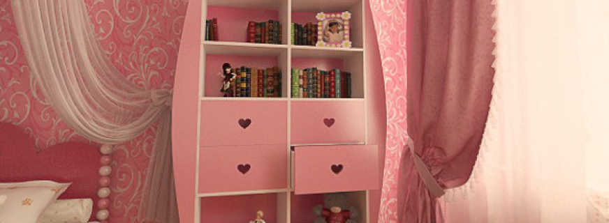 Детская комната для девочки со шкафом купе