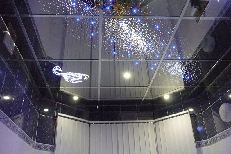 Натяжной потолок в ванной - Звездное небо