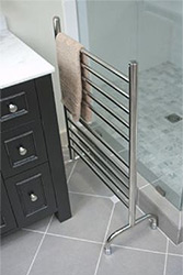 Freestanding towel warmers fit almost anywhere