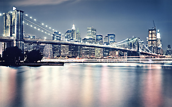 Панорама Нью-Йорка в необычных тонах. (Код изображения: 02150)