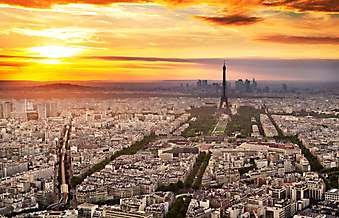 Париж на закате. (Код изображения: 02159)